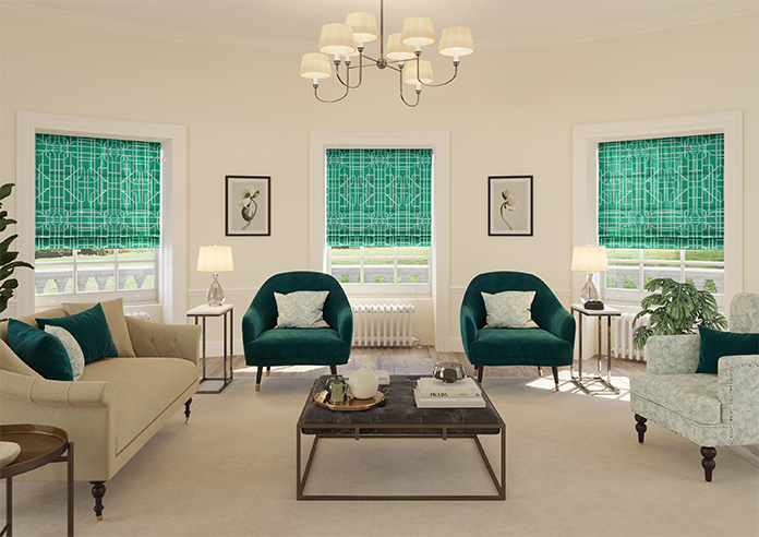 Bamboo Brights, Jade - Twist&Fit Roman Blind - Image 8